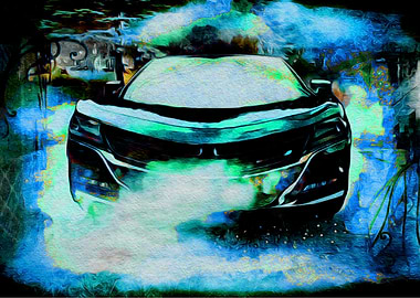 Muscle Car Blue Smoke