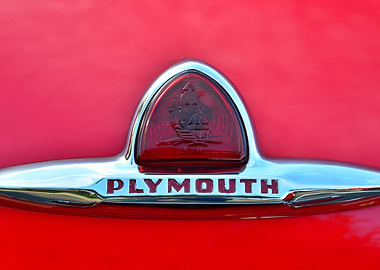 1947 Plymouth name plate