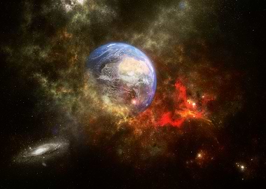 planet and nebula