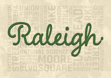 Raleigh Text Collage
