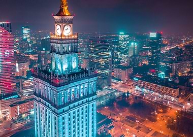 Warsaw by night