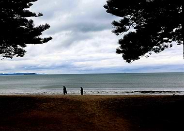 Walk by the Orewa Beach NZ