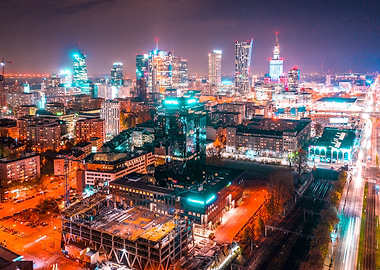 Warsaw by night