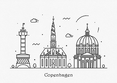 Copenhagen City Skyline