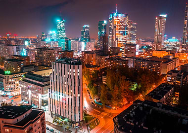 Warsaw by night