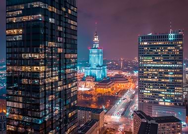 Warsaw by night