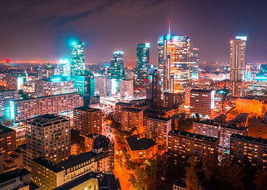 Warsaw by night
