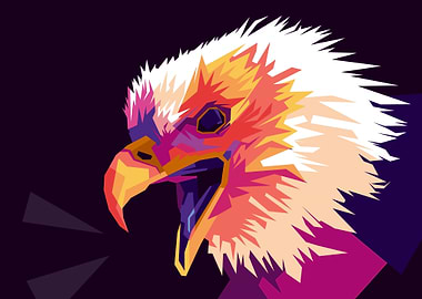 eagles head in popart