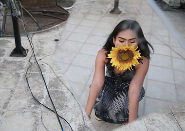 The GIrl With Flower Cage