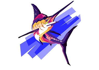marlin fish in popart