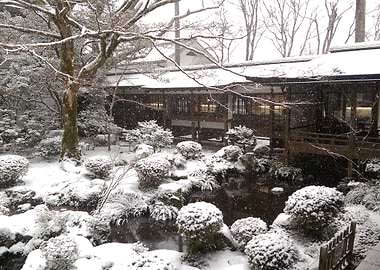 Temple with snow