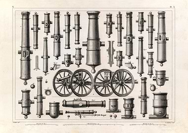 Old cannons illustration