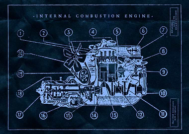Car engine blueprint