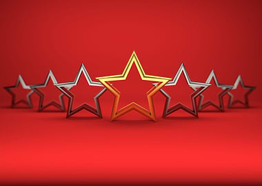 7 stars on red background