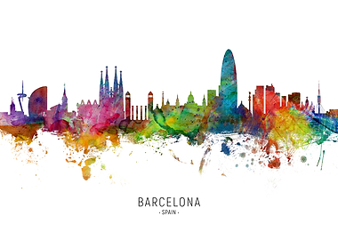 Barcelona Spain Skyline