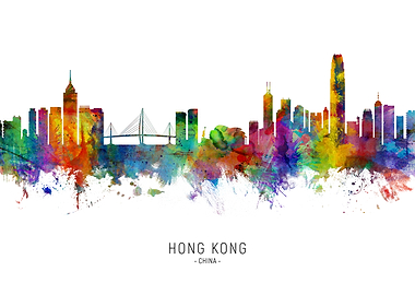 Hong Kong China Skyline
