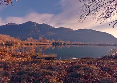winter reflection on lake
