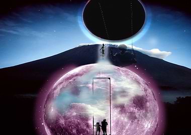 Black hole moon rebirth