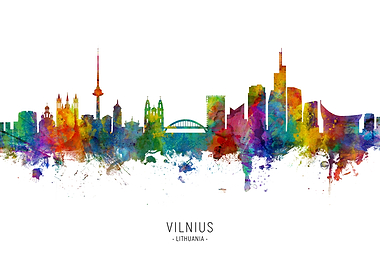 Vilnius Lithuania Skyline