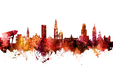 Antwerp Belgium Skyline