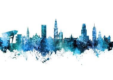 Antwerp Belgium Skyline