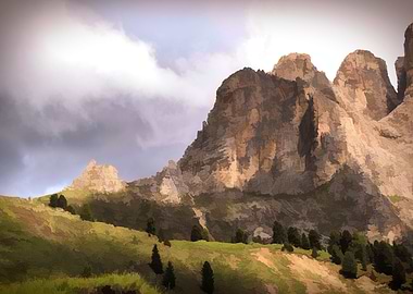 rocky mountain and cloud