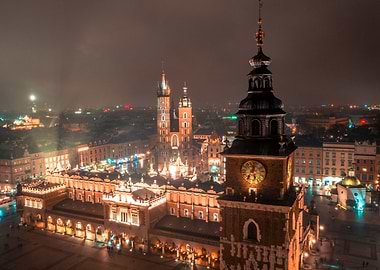 Aerial view over Cracow