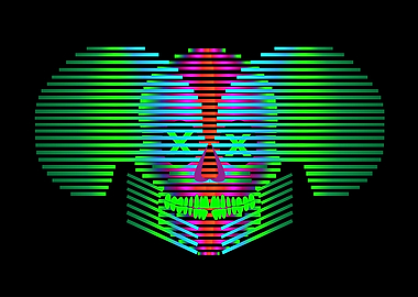 Xray skull icon neon colo