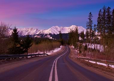Road to Tatry Mountains