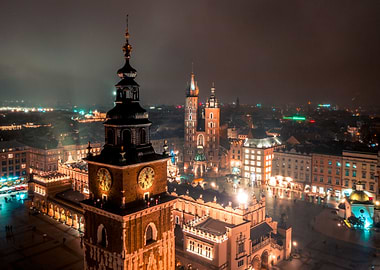 Aerial view over Cracow