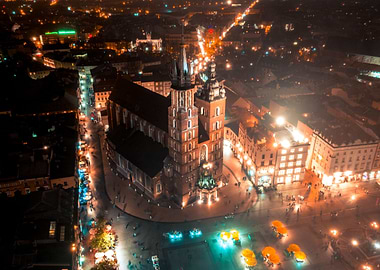 Aerial view over Cracow