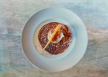 dessert with chocolate