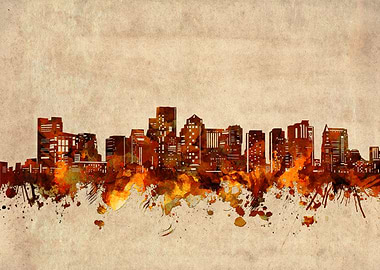boston skyline grunge