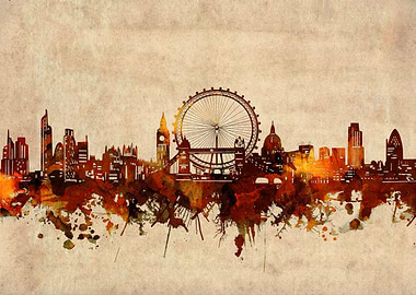 london skyline grunge