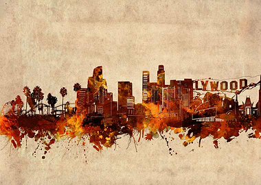 los angeles skyline grunge