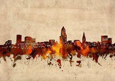 cleveland skyline grunge
