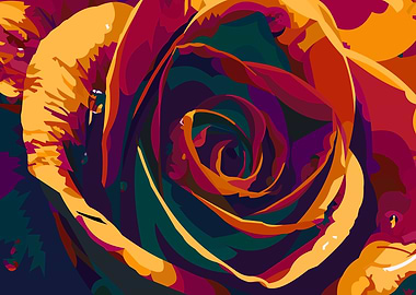 Rainbow colored rose