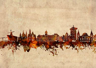 amsterdam skyline grunge