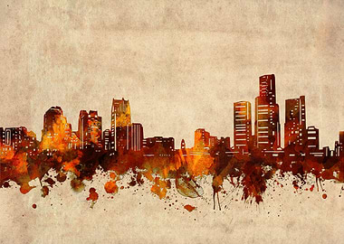 detroit skyline grunge