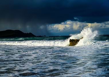 Waves on a Scottish Beach