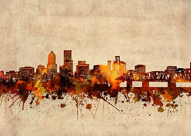 portland skyline grunge