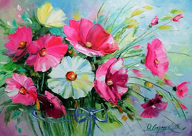 A bouquet of pink flowers