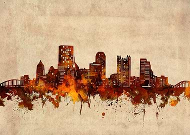 pittsburgh skyline grunge