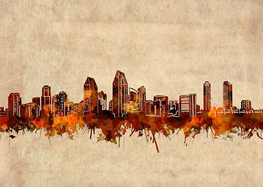 san diego skyline grunge