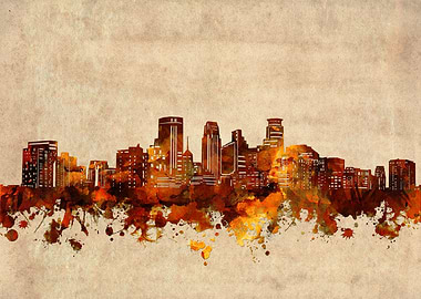 minneapolis skyline grunge