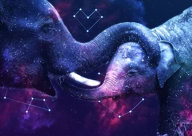 Galaxy Elephant Mom Love
