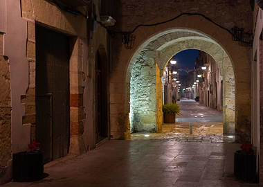Medieval Arch at night
