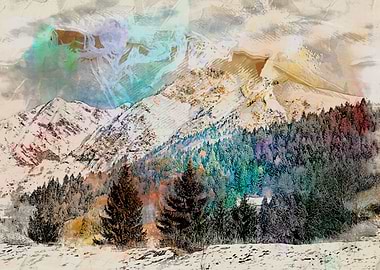 abstract snowy mountain