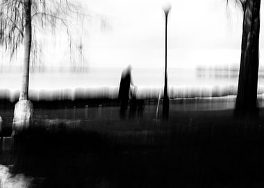 A man and a lamp post