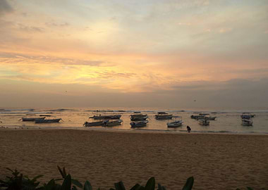 Fishing boats at Sunset